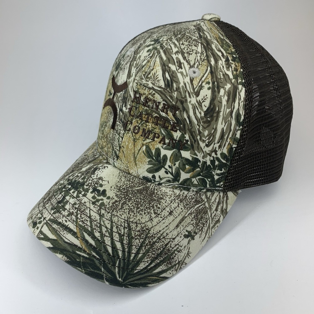 Henry Cattle Company Hat Camo OSFA Snapback Mesh Game Guard Baseball Cap
